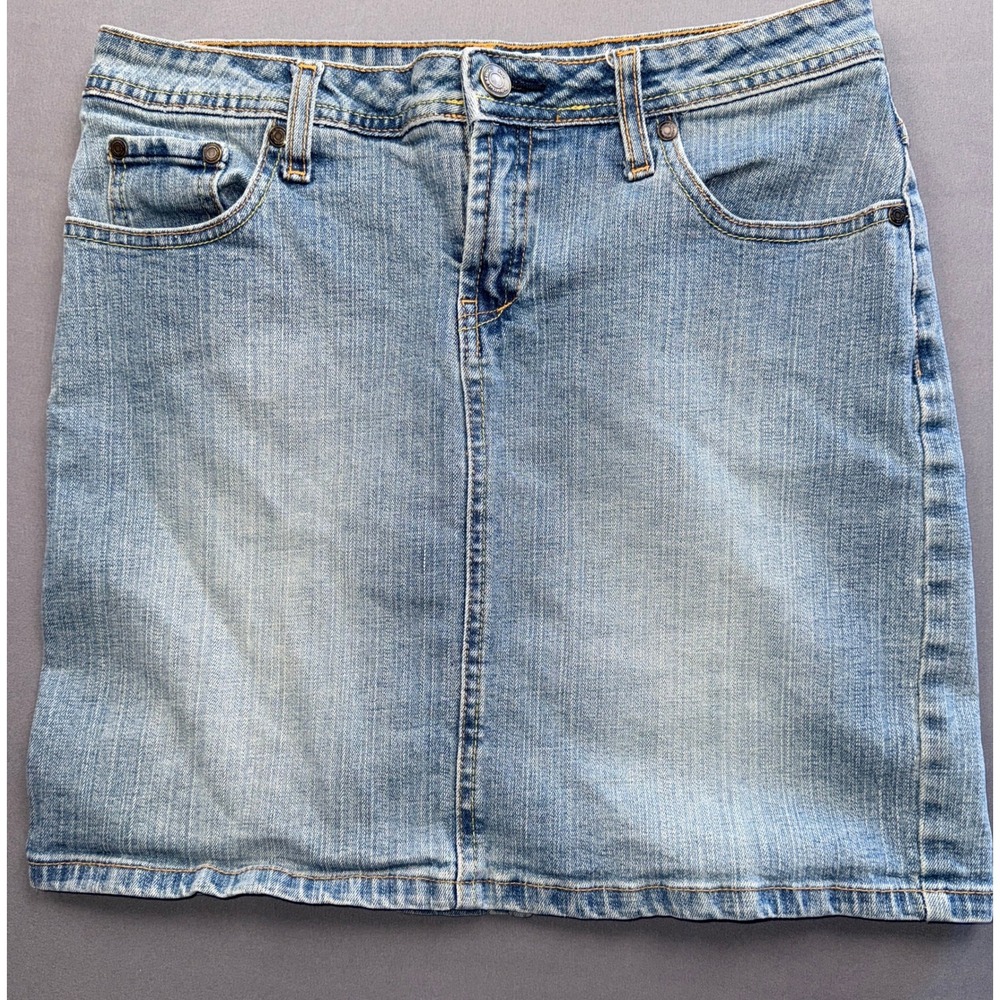 No Boundaries Y2K Denim Mini Skirt Junior‎ Size 5 Blue Embellished Pockets